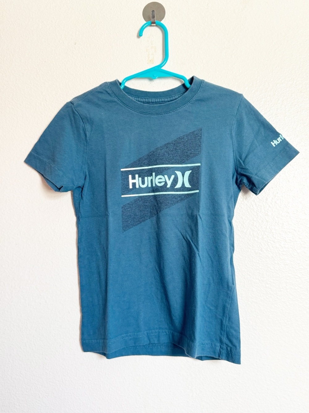 Hurley Boys Blue Logo Short Sleeve Tee sz 6